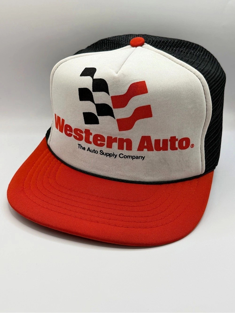 Vintagr Western Auto The Auto Supply Company Trucker Hat Red & Black Like New